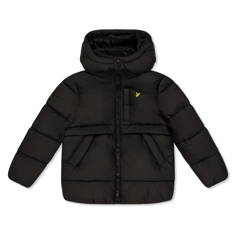 Image of Lyle and Scott Kids Ripstop Long Puffer Jacket Jet Black male 3-4 Yrs