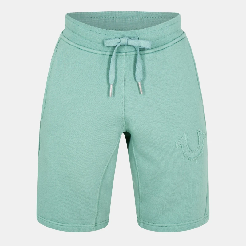 Image of True Religion Mens Fleece Jogger Shorts Oil Blue male S