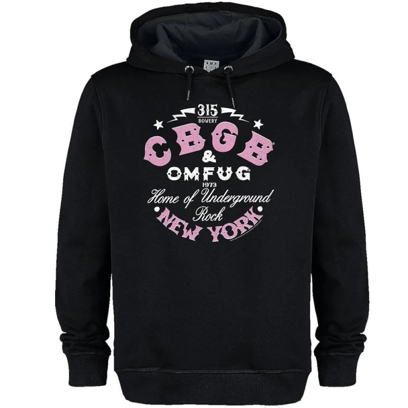 Image of Amplified Mens CBGB Two Tone Logo Hoodie in Black Size: XS Black Male XS