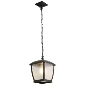 Image of Seattle Outdoor Pendant Light - Black with Clear Frosted Acrylic Panels