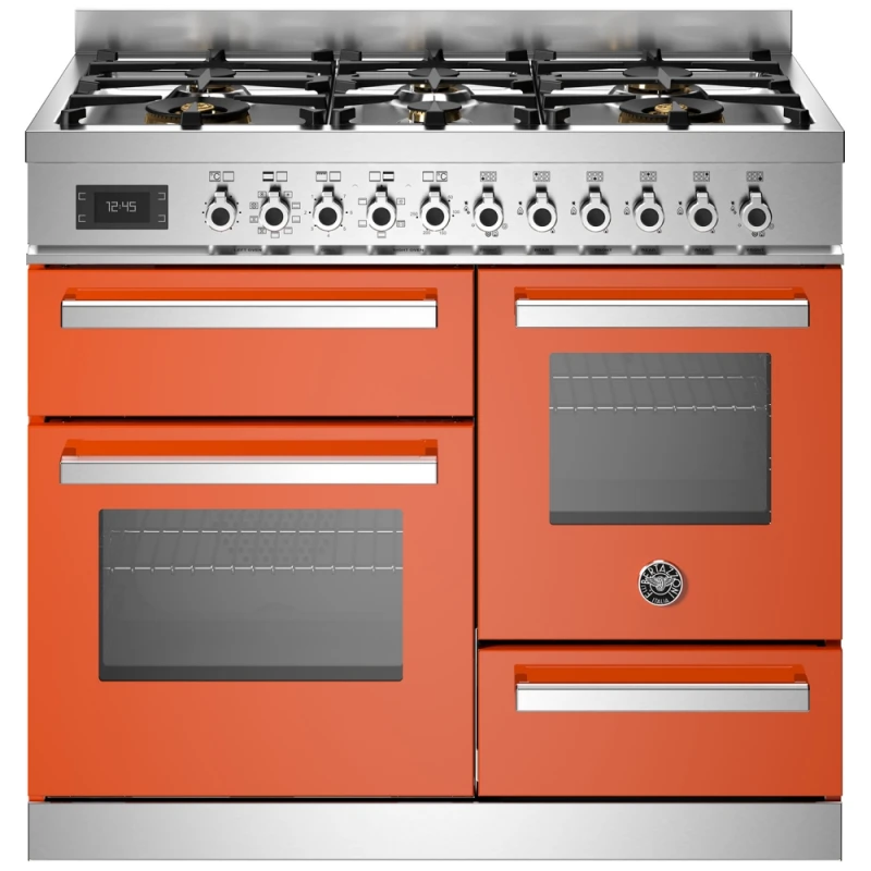 Image of Bertazzoni PRO106L3EART 100cm Professional XG Dual Fuel Range Cooker - Orange PRO106L3EART
