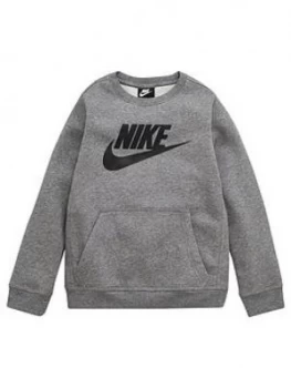 Image of Nike Boys Nsw Club + Hbr Crew Top - Grey, Size S