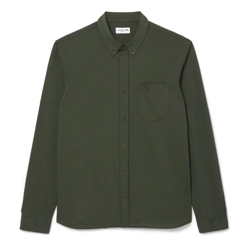 Image of Lacoste Regular-Fit Cotton Jersey Shirt Green male 15