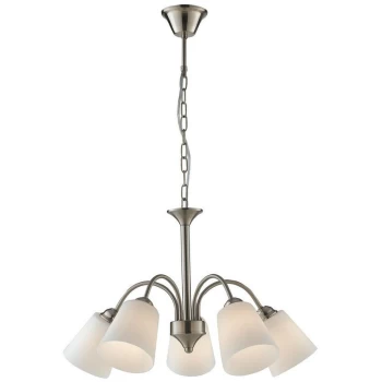 Image of Fan Europe Lighting - Fan Europe 5 Light Multi Arm Pendant Ceiling Light Nickel 60x39cm