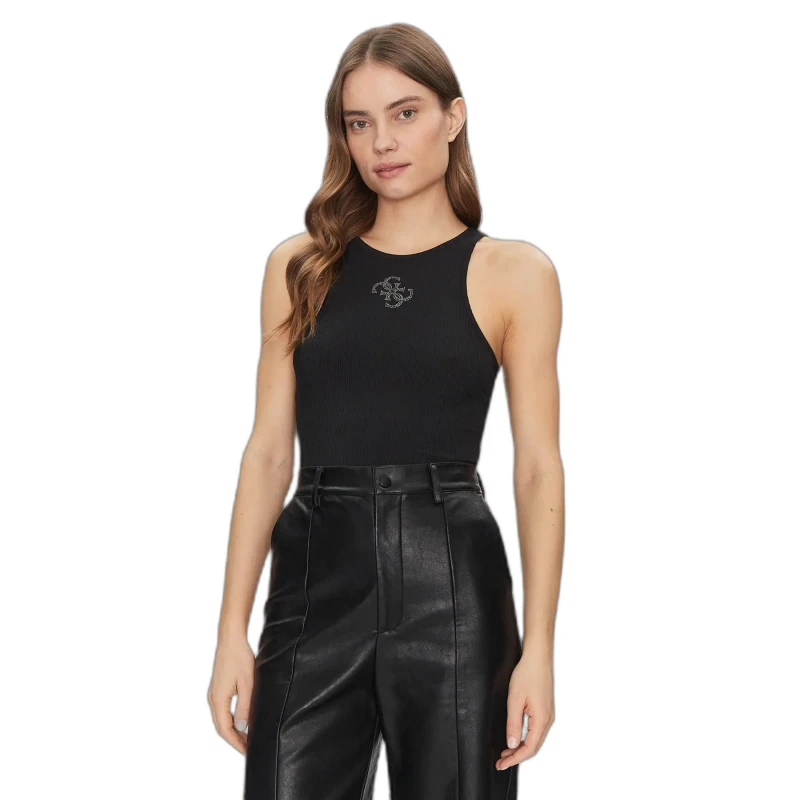 Image of Guess Womens round-neck tank top Guess Guendalina Noir Female M