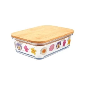 Image of Sass & Belle Large Pressed Flowers Glass Storage Box