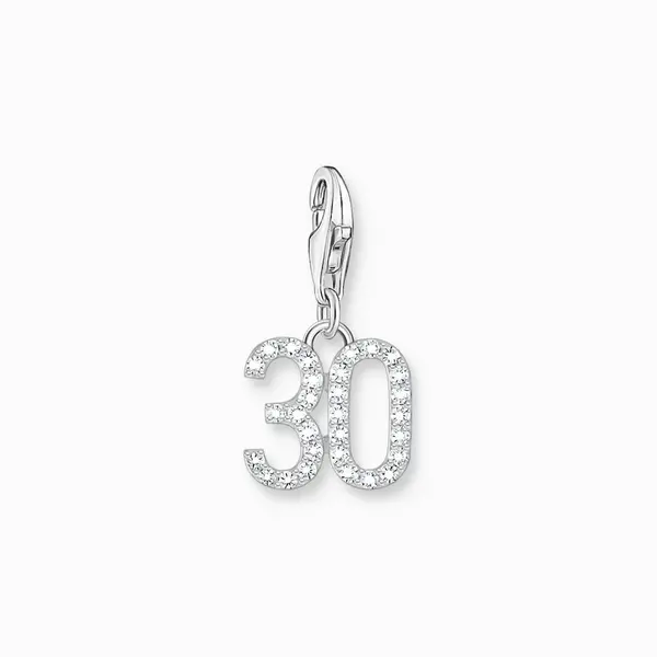 Image of Thomas Sabo Charm Club Charmista Sterling Silver Zirconia Number 30 Ch