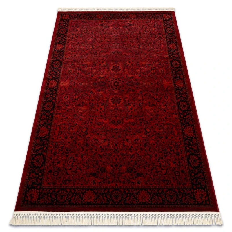 Image of RugsX Orient 5125 Carpet Burgundy / Black Frame, Classic, Ornament, With Fringes 180X270 Cm