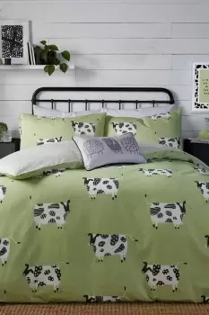 Image of 'Daisy Cow' Easy Care Printed Duvet Cover Set