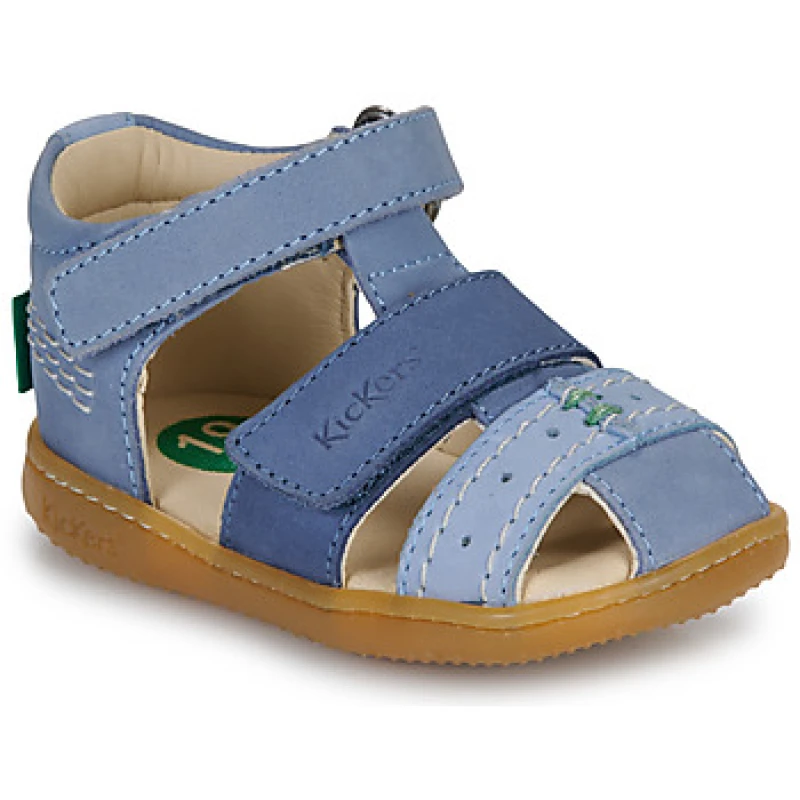 Image of Kickers Kids Kick Bazar Closed Sandals in Leather blue Baby 19 (3);20 (3.5 to 4);21 (4.5);23 (6);25 (7.5 to 8)