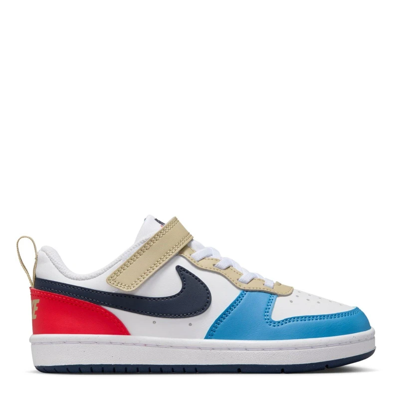 Image of Nike Court Borough Low Recraft Wht/Blu/Red male 2 (34)