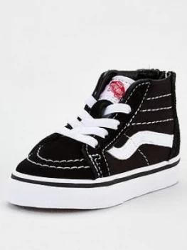 Image of Vans Sk8-hi Zip - Black/White, Size 4