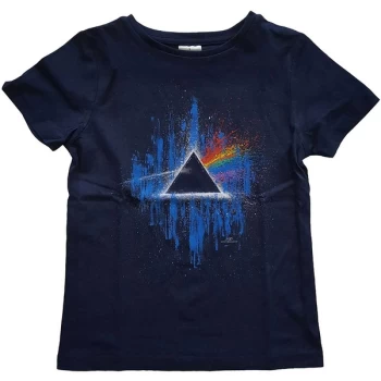 Image of Pink Floyd - Dark Side of The Moon Blue Splatter Kids 3-4 Years T-Shirt - Blue