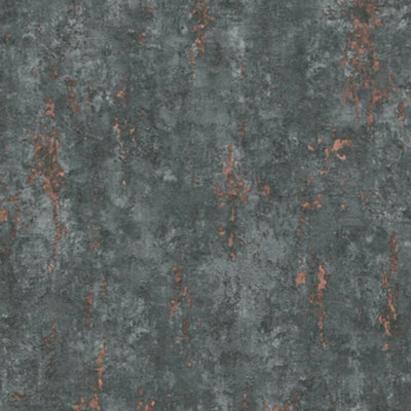 Image of Erismann Concrete Plaster Charcoal & Copper Wallpaper 10375-47