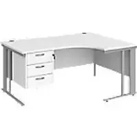 Image of Dams International Right Hand Ergonomic Desk MCM16ERP3SWH 1,600 x 1,200 x 725 mm