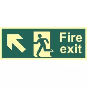 Image of Fire Exit Man and Arrow Up/Left Sign - PHO (400 x 150mm)