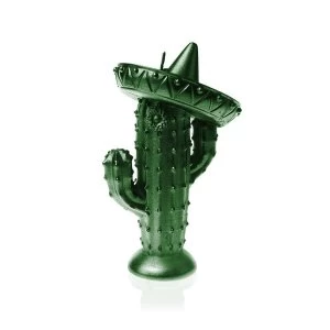 Image of Green Metallic Cactus Sombrero Candle