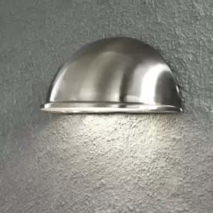 Image of Konstsmide Torino Outdoor Modern Large Half Circle Wall Light Stainless Steel, IP23