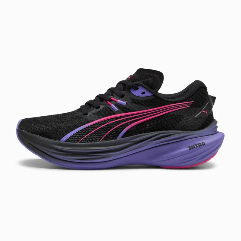 Image of Puma Deviate NITRO 3 DIGITOKYO Black Purple AW25 Womens Shoes, Size 36 - EUR
