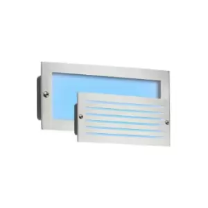 Image of Knightsbridge Blue LED Recessed Brick Light - Brushed Steel Fascia, 230V IP54 5W