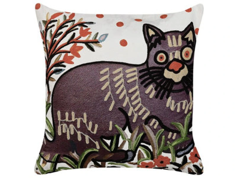 Image of Beliani Throw Cushion Phusro Cotton 50 X 50 Cm Multicolour Animal Pattern