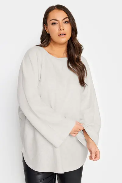 Image of Yours Batwing Sleeve Jumper White