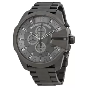 Image of Diesel Mens Mega Chief Chronograph Stainless Steel Watch - Gunmetal