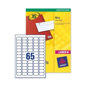 Image of Avery J8651-100 Mini Addressing Inkjet Labels 38.1 x 21.2mm White Pack of 6500 Labels