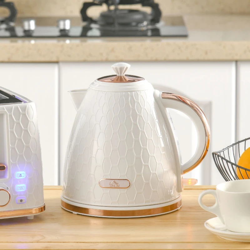 Image of HOMCOM Electric Kettle - Fast Boil - 1.7L - 3kW - Swivel - Auto Shut-off - Cream White TJ Hughes Grey 5061025084425