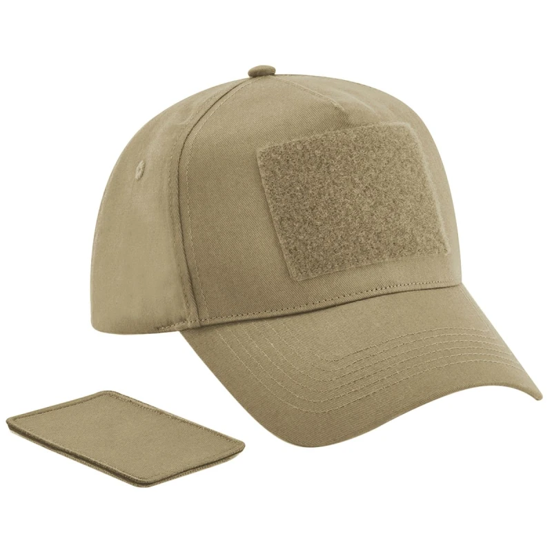 Image of Beechfield Beechfield Men 5 Panel Removable Patch Cap in Light Brown Light Brown One Size Male 5063107038333