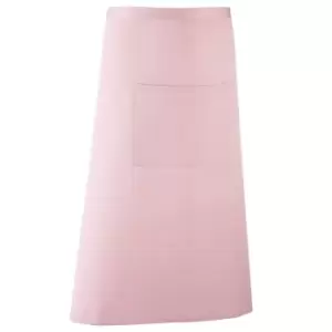 Image of Premier Unisex Colours Bar Apron / Workwear (Long Continental Style) (Pack of 2) (One Size) (Pink)