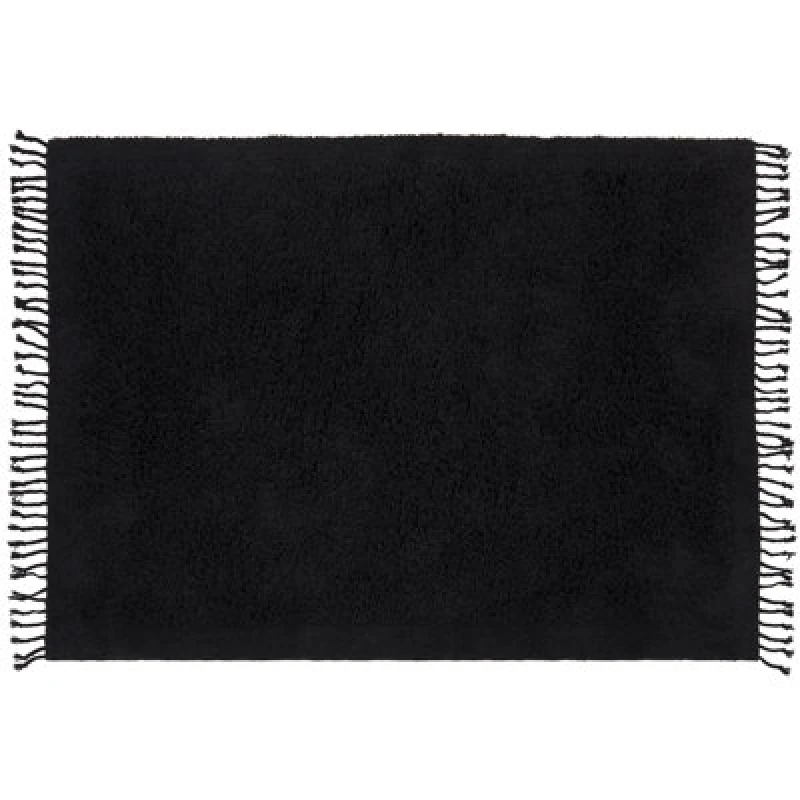 Image of Beliani Rug Bitlis Black 140 X 200 Cm Cotton