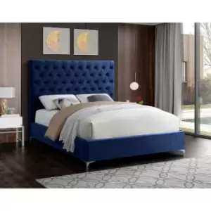 Image of Charlston Bed Single Plush Velvet Blue