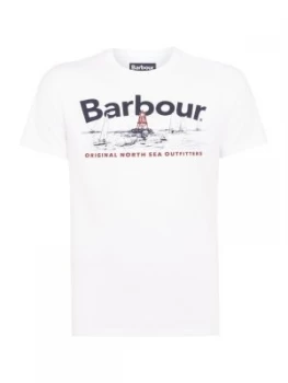 Image of Mens Barbour Beacon Seascape Print White