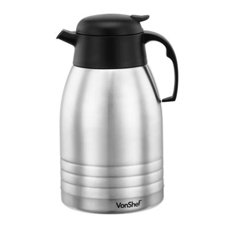 Image of VonShef Double Wall Insulated 2L Termal Coffee Dispenser Metallic Silver unisex
