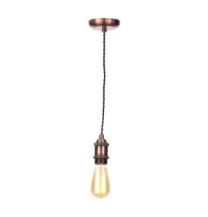 Image of Inlight Dale E27 Pendant Cord Set Antique Copper & Black