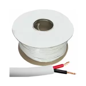 Image of Loops - 25m (82 ft) Double Insulated Speaker Cable 1.15mm² White 100V Volt pa System Reel Drum