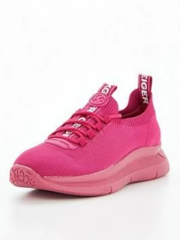 Image of Kg Kaker Knit Lace Up Trainers - Fuchsia