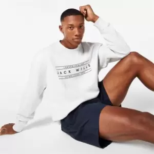 Image of Jack Wills Rubber Logo Crew Sweatshirt - Grey
