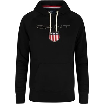 Image of Gant Shield Pullover Hoodie mens Sweatshirt in Black - Sizes UK S