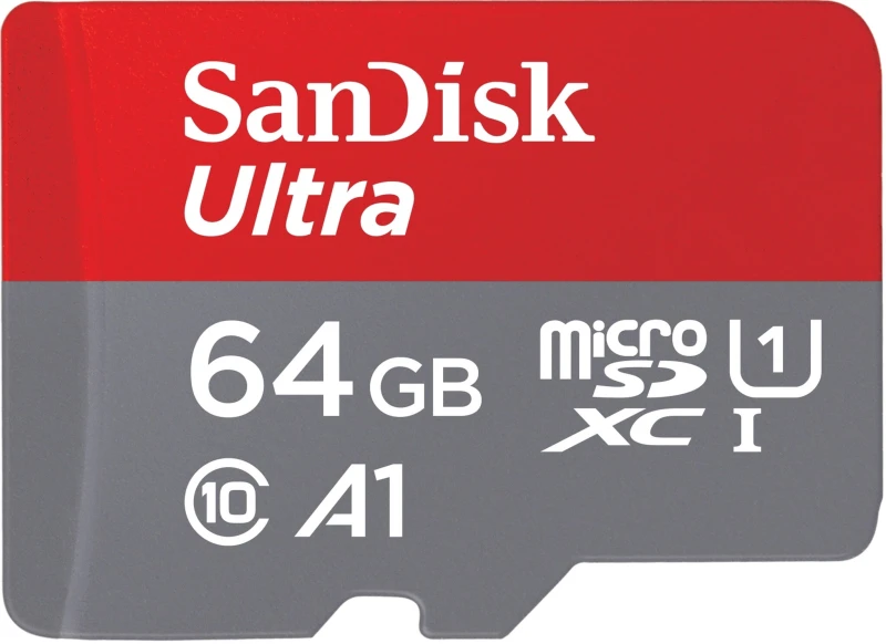 Image of SanDisk Ultra 64GB A1 UHS-I U1 Class10 MicroSDXC Memory Card and Adapter