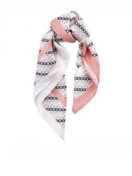 Image of Barbour Monogram Silk Square Scarf - Pink, Women