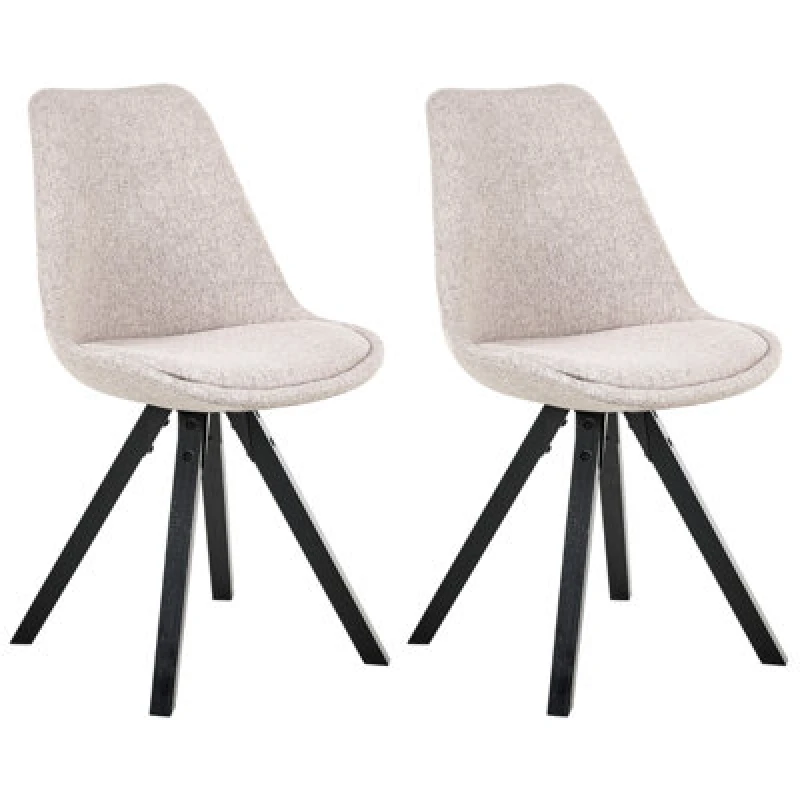 Image of Beliani Set Of 2 Dining Chairs Hedley Fabric Light Brown