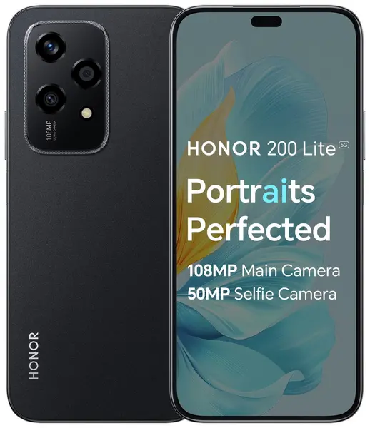 Image of HONOR SIM Free HONOR 200 Lite 5G 256GB AI Mobile Phone - Black