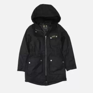 Image of Barbour International Girls Monaco Waxed Cotton-Shell Jacket - S (6-7 Years)