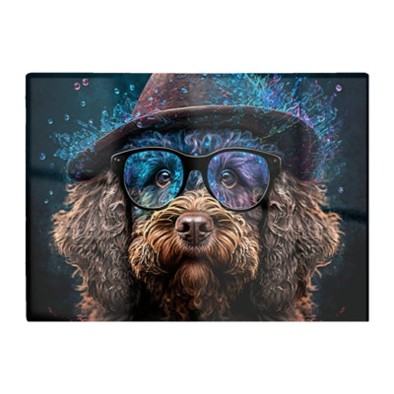 Image of Warren Reed Designer Labradoodle Dog With Glasses Splashart Chopping Board