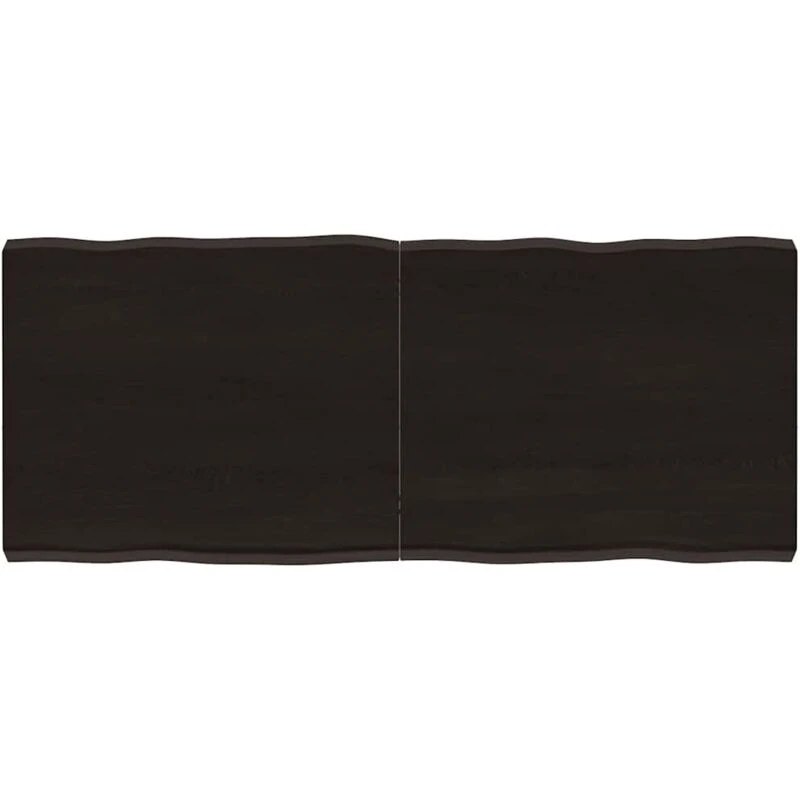 Image of Vidaxl Table Top Dark Brown 120X50X(2-6) Cm Treated Solid Wood Live Edge, Brown 364025