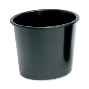 Image of 5 Star Office Waste Bin Polypropylene 14 Litre Capacity 304x254mm Black