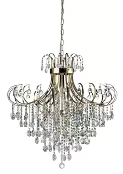 Image of Rosina Ceiling Pendant 8 Light French Gold, Crystal
