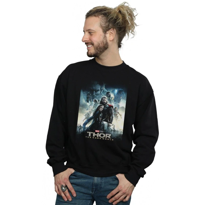 Image of Marvel Marvel Men Thor The Dark World Poster Sweatshirt in Black Size: Small Black S Male 5059276907518